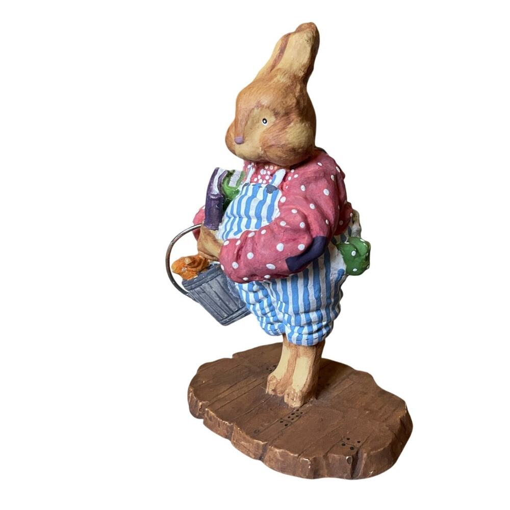 Dept 56 General Store School Girl Bunny Rabbit Bucket Carrots School Book 5 inch - Picture 2 of 7